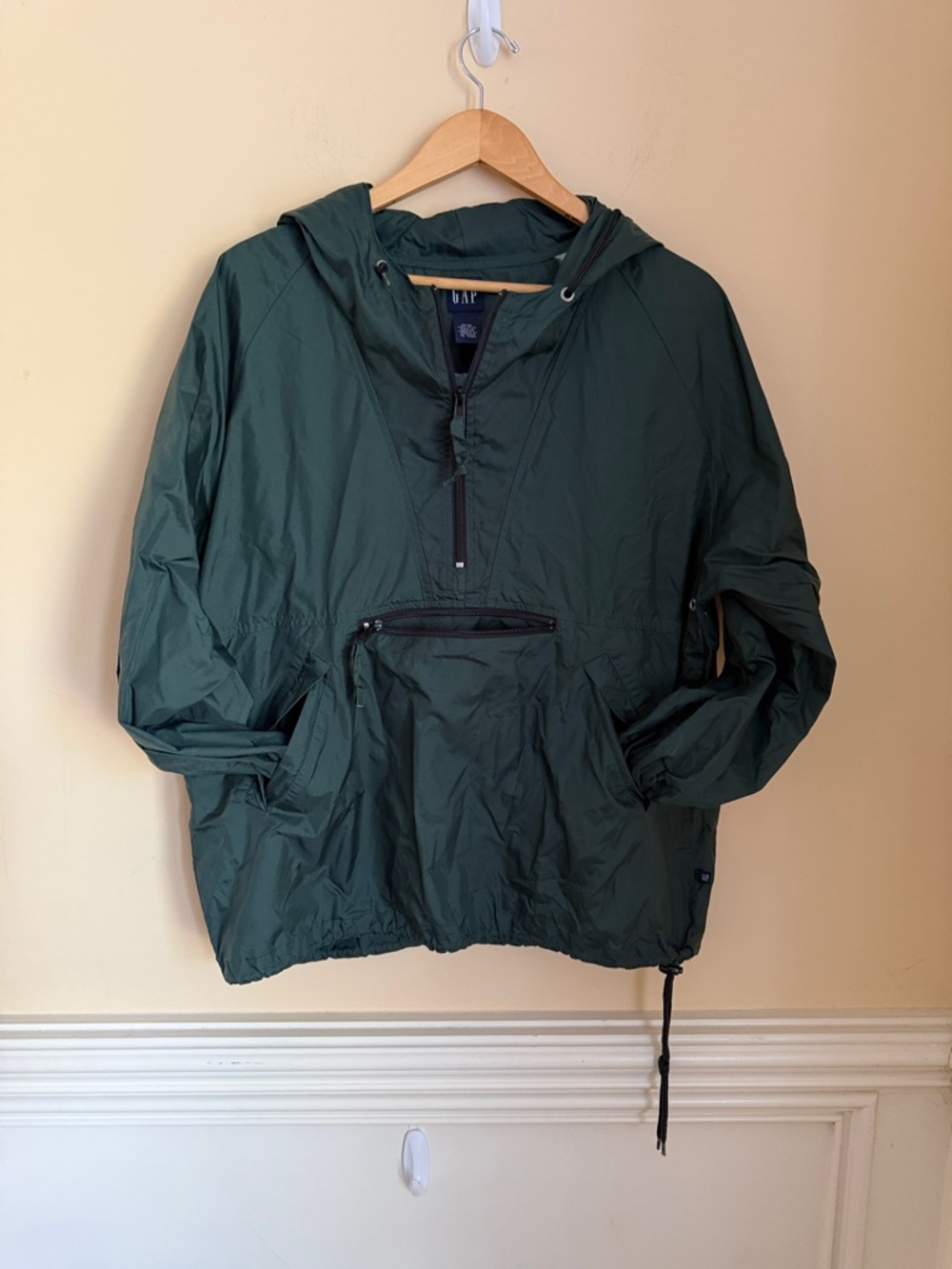 Vintage 90s GAP Hunter Green Packable Nylon Anorak - Size M